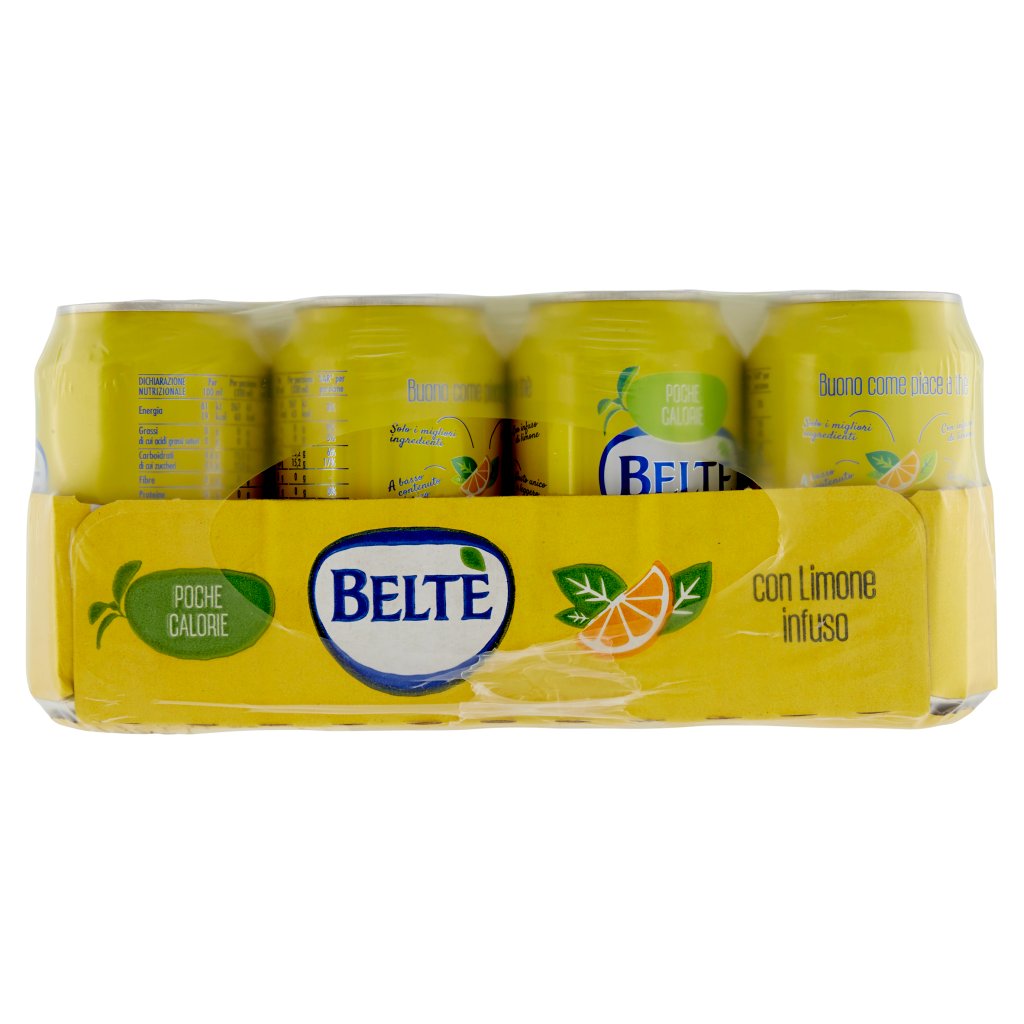Belte' , Bevanda Analcolica di Thè in Acqua Minerale Naturale con Limone Infuso 33cl x 24, Lattina