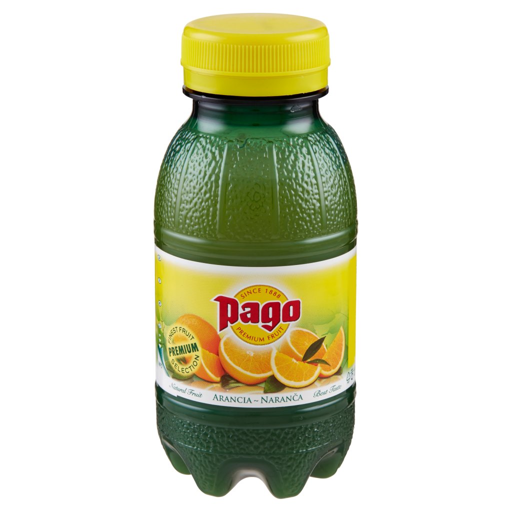 Pago Succo di Frutta, Arancia 100% Bottiglia Pet Monodose 20 Cl