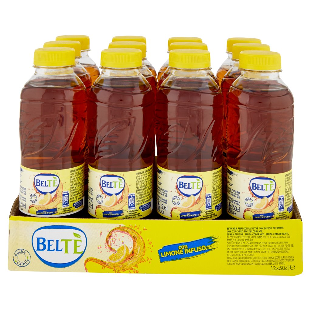 Beltè , Bevanda Analcolica di Thè con Infuso di Limone, 50cl x 12