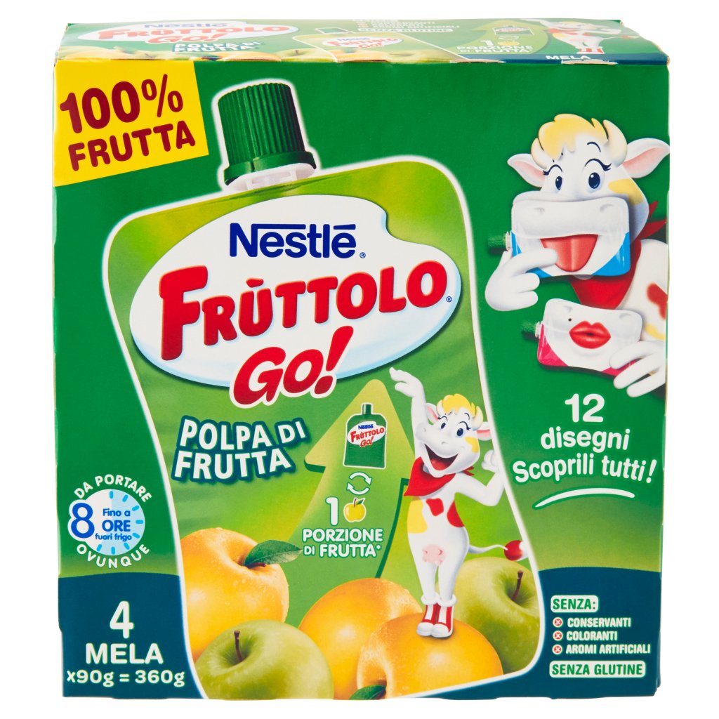 Fruttolo Nestlé  Go! Polpa di Frutta Mela 4 x 90 g