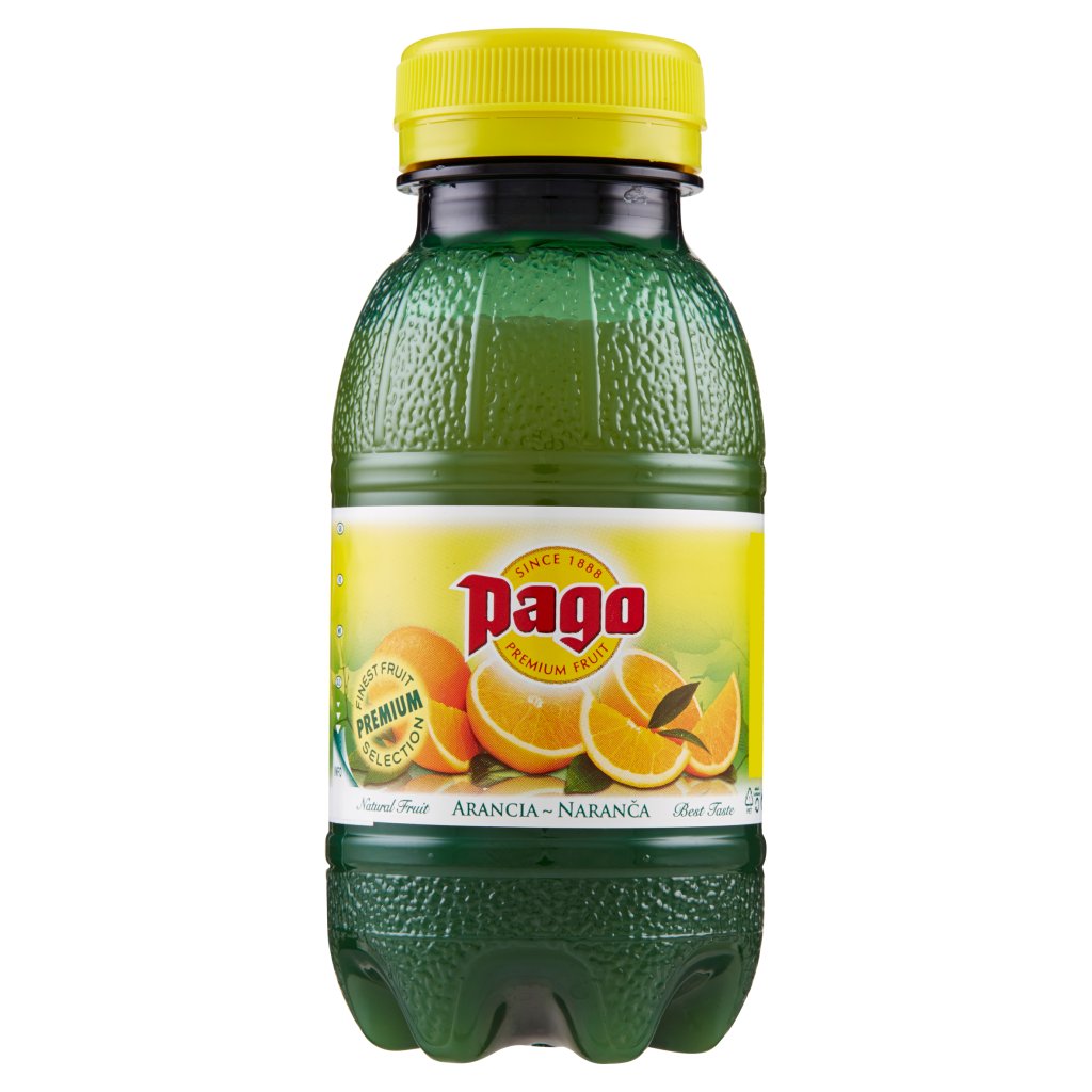 Pago Succo di Frutta, Arancia 100% Bottiglia Pet Monodose 20 Cl