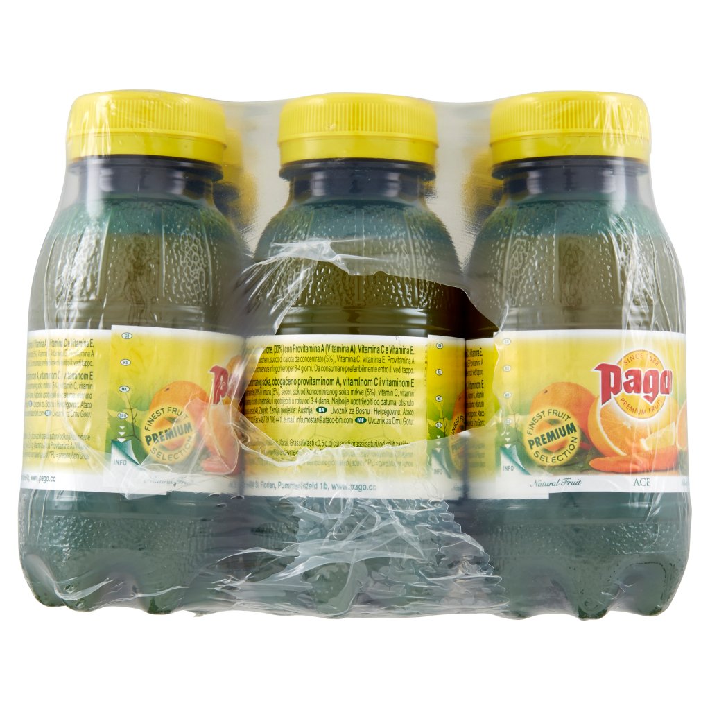 Pago Succo di Frutta, Ace Bottiglia Pet Monodose 20 Cl x 12