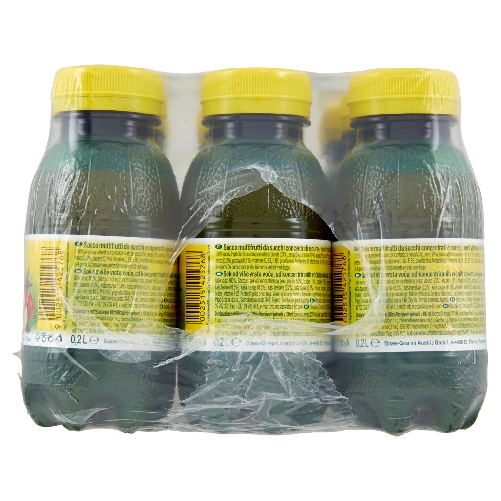 Pago Succo di Frutta, Tropicale 100%, Bottiglia Pet Monodose 20 Cl x 12