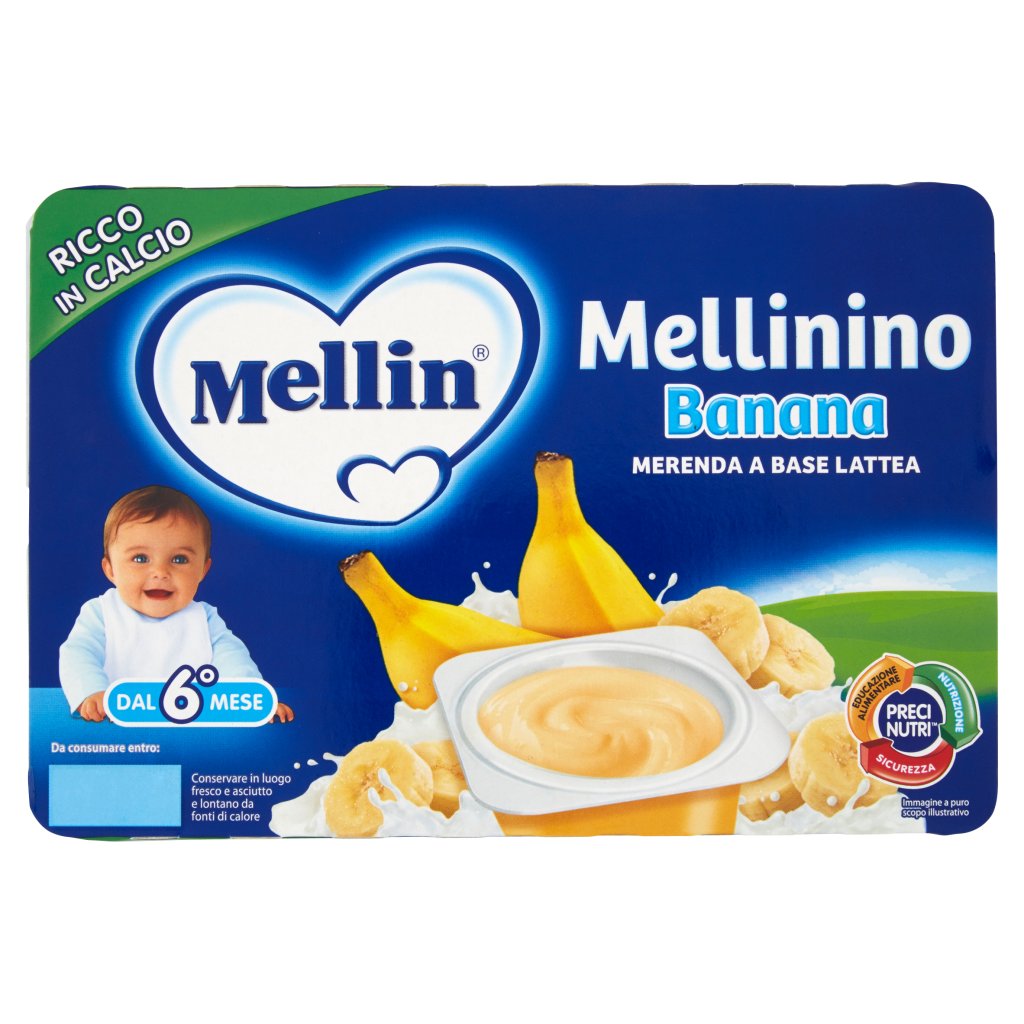 Mellin Ino Banana Merenda a Base Lattea 6 x 60 g