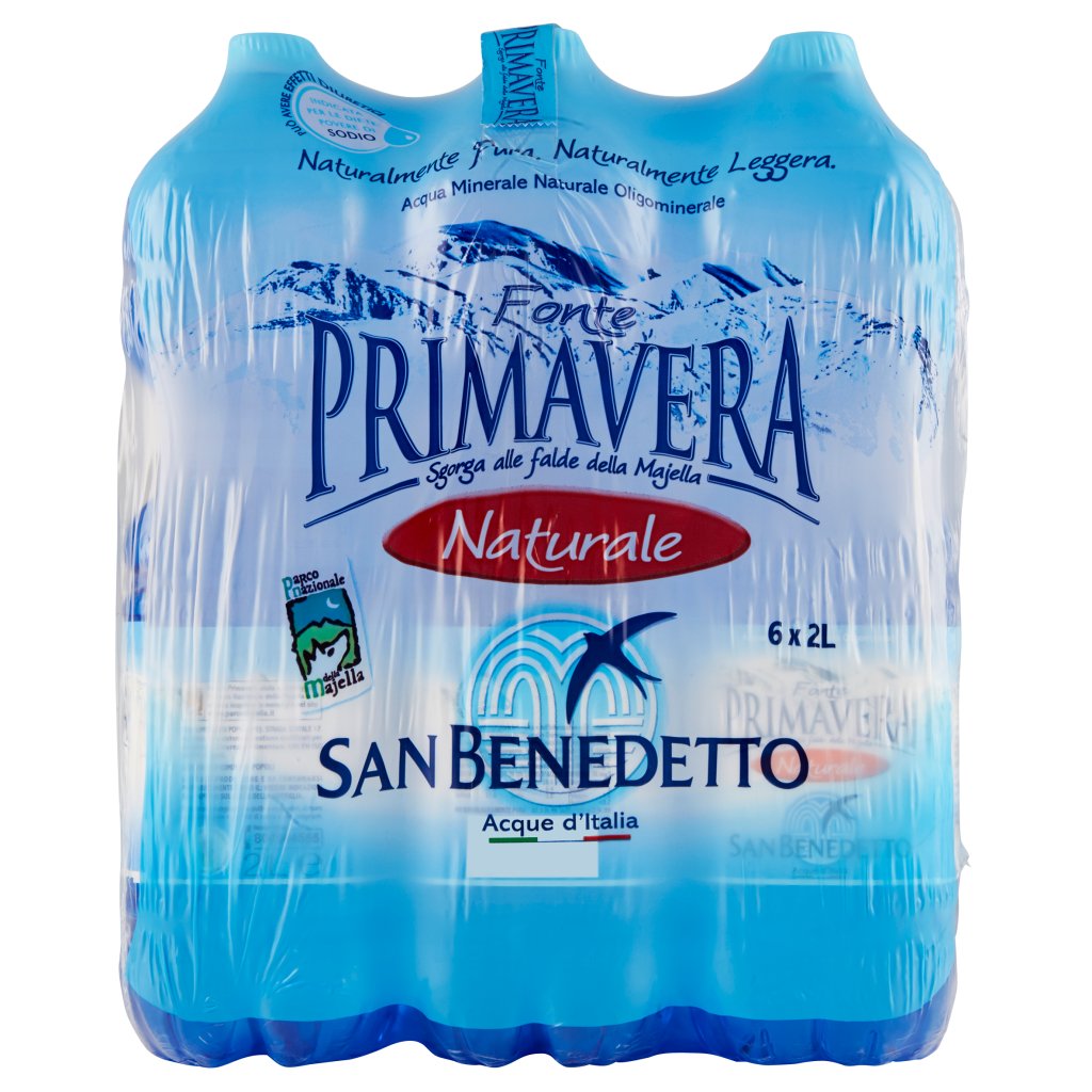 San Benedetto Acqua Minerale Naturale Oligominerale Fonte Primavera 6 x 2 l