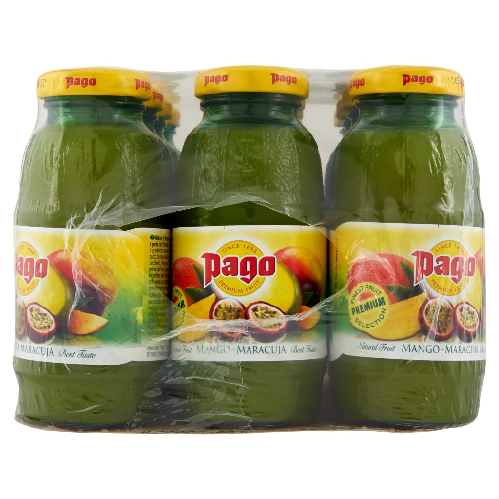 Pago Succo di Frutta, Mango Nettare, Bottiglia Vetro Monodose 