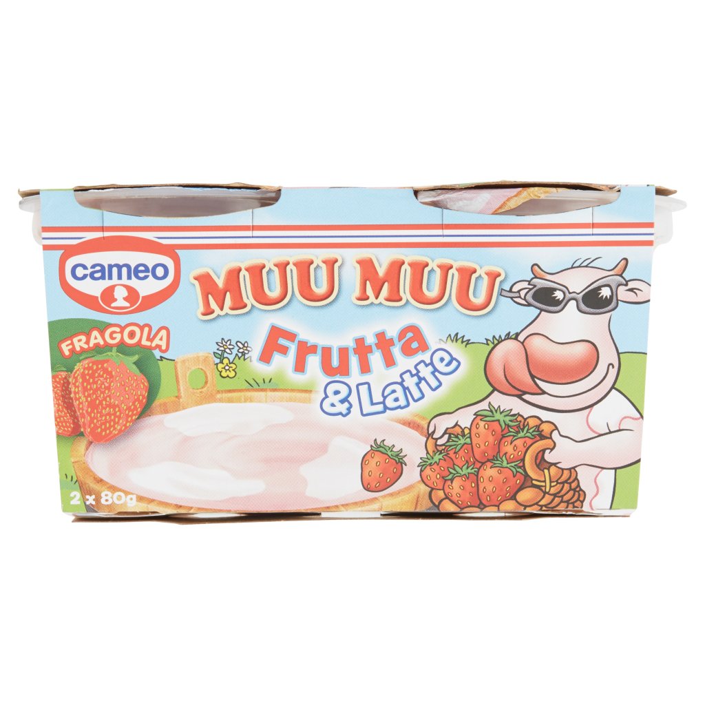 Cameo Muu Muu Frutta&latte Fragola 2x80 g