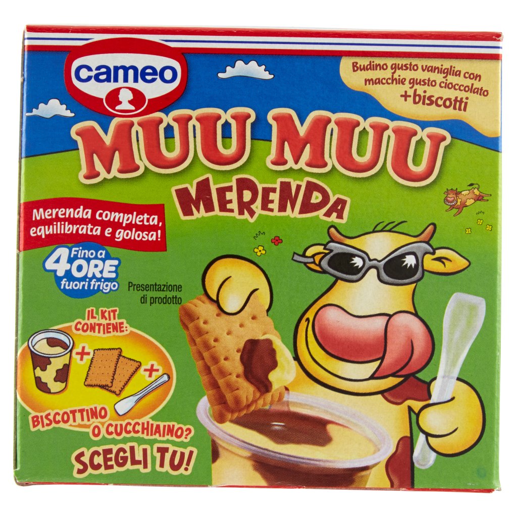 Cameo Muu Muu Merenda Budino Gusto Vaniglia Con Macchie Gusto Cioccolato Biscotti Everli